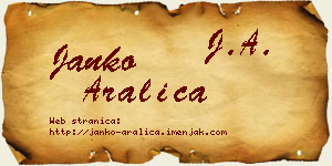 Janko Aralica vizit kartica